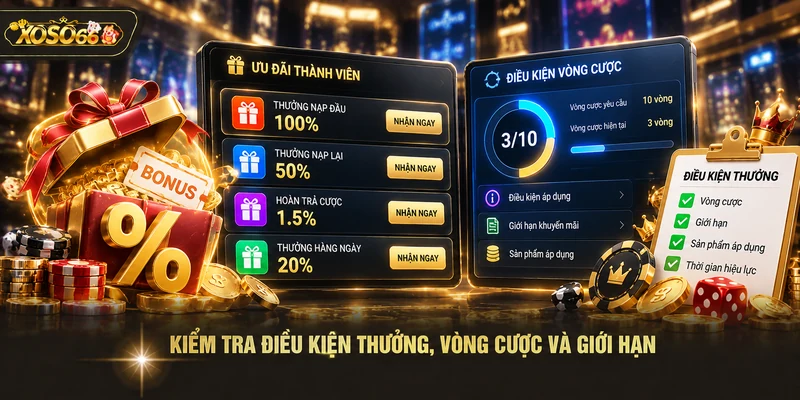 TRANG CHỦ 32 TRANG CHỦ Kiểm Tra Điều Kiện Thưởng, Vòng Cược Và Giới Hạn